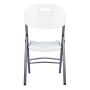 Chaise blanche pliable en plastique pied fer