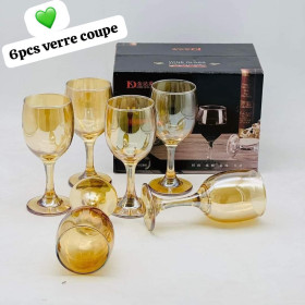 Ensemble Verrerie 6 coupe de verres dorés