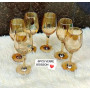 Ensemble Verrerie 6 coupe de verres dorés