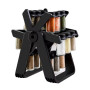 Set de 18 Pots à Épices avec Support Rotatif Noir