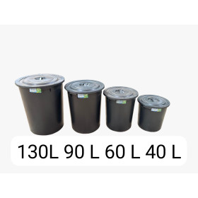 lot de 4 Poubelles en Plastique lourd 130l.90l.60l.et 40l