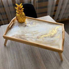 plateau petit déjeuner en bois