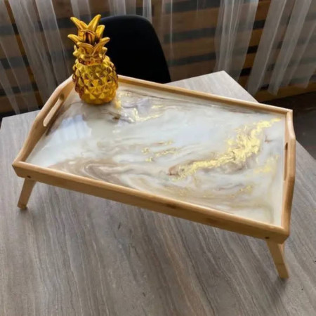 plateau petit déjeuner en bois