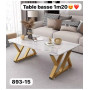 Table basse rectangulaire élégante au plateau en  marbre