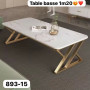 Table basse rectangulaire élégante au plateau en  marbre