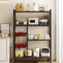 Chariot Étagère Cuisine sur Roulettes avec Vitrine Transparente – Rangement