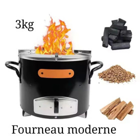 Fourneau moderne à charbon ou à bois portable de 3 kg