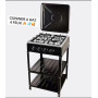 Cuisinière à gaz sur pied à 4 brûleurs avec étagère