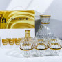 Ensemble carafe 7 pièces en verre avec couvercle