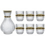 Ensemble carafe 7 pièces en verre avec couvercle