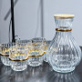 Ensemble carafe 7 pièces en verre avec couvercle
