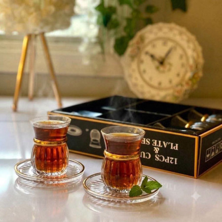 Ensemble 6 tasses et sous-tasses