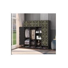 Armoire En Plastique 4 battants Avec Etagères Rangement De Chaussures