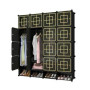 Armoire En Plastique 4 battants Avec Etagères Rangement De Chaussures