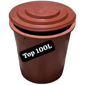 Poubelle top de Maison très solide couleur marron 100 litre