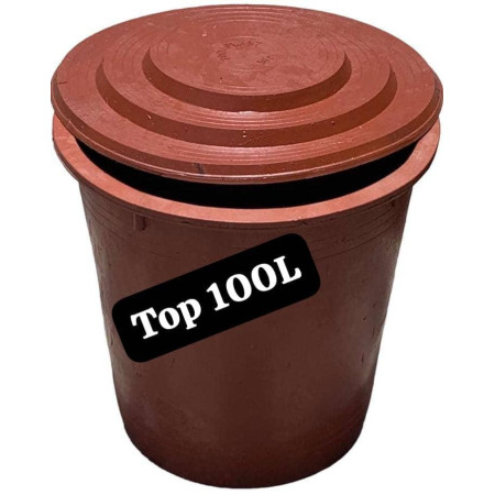 Poubelle top de Maison très solide couleur marron 100 litre
