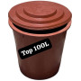 Poubelle top de Maison très solide couleur marron 100 litre