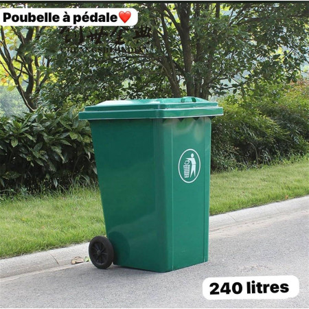 Poubelle à Pédale 240 Litres – Verte