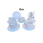 Ensemble 6 tasses - porcelaine avec sous tasse gm