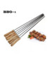 Lot de 6 brochettes de barbecue métal-Poignée en bois