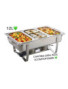 CHAFING DISH LOT DE 3 X PLAT-RÉCHAUD CHEF - RÉCHAUFFEUR ALIMENTAIRE EN ACIER INOXYDABLE