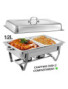 CHAFING DISH LOT DE 2 X PLAT-RÉCHAUD CHEF - RÉCHAUFFEUR ALIMENTAIRE EN ACIER INOXYDABLE