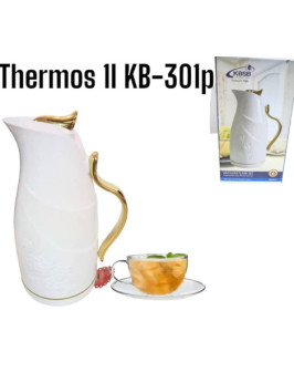 THERMOS 1L blanc- dorée