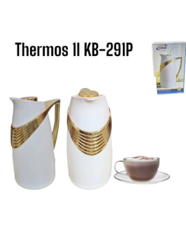 THERMOS 1L blanc- dorée