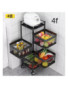 Étagère de Rangement de Fruit et Légume en Fer 4 Niveaux