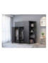 Armoire 3 battants plastique noir avec déco