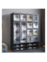 Armoire 4 battant noire blanc avec double range chaussure