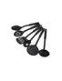 Lot de 6 Ustensiles de Cuisine - 1 louche 1 écumoire 1 spatule 2 cuillères percées 1 spatule à spaghetti - Noir