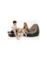 gonflable floqué unique canapé paresseux canapé-lit siesta chaise longue avec repose-pieds