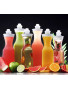 Lot 6 bouteilles de jus transparente en plastique