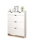 Armoire de rangement à chaussures à 3 tiroirs en bois blanche