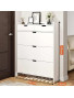 Armoire de rangement à chaussures à 3 tiroirs en bois blanche