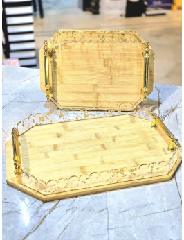 ensemble plateau en bois 2 pcs