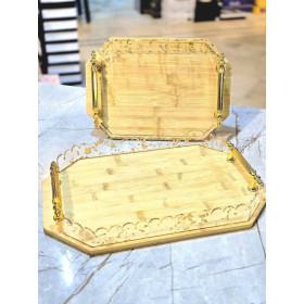 ensemble plateau en bois 2pcs